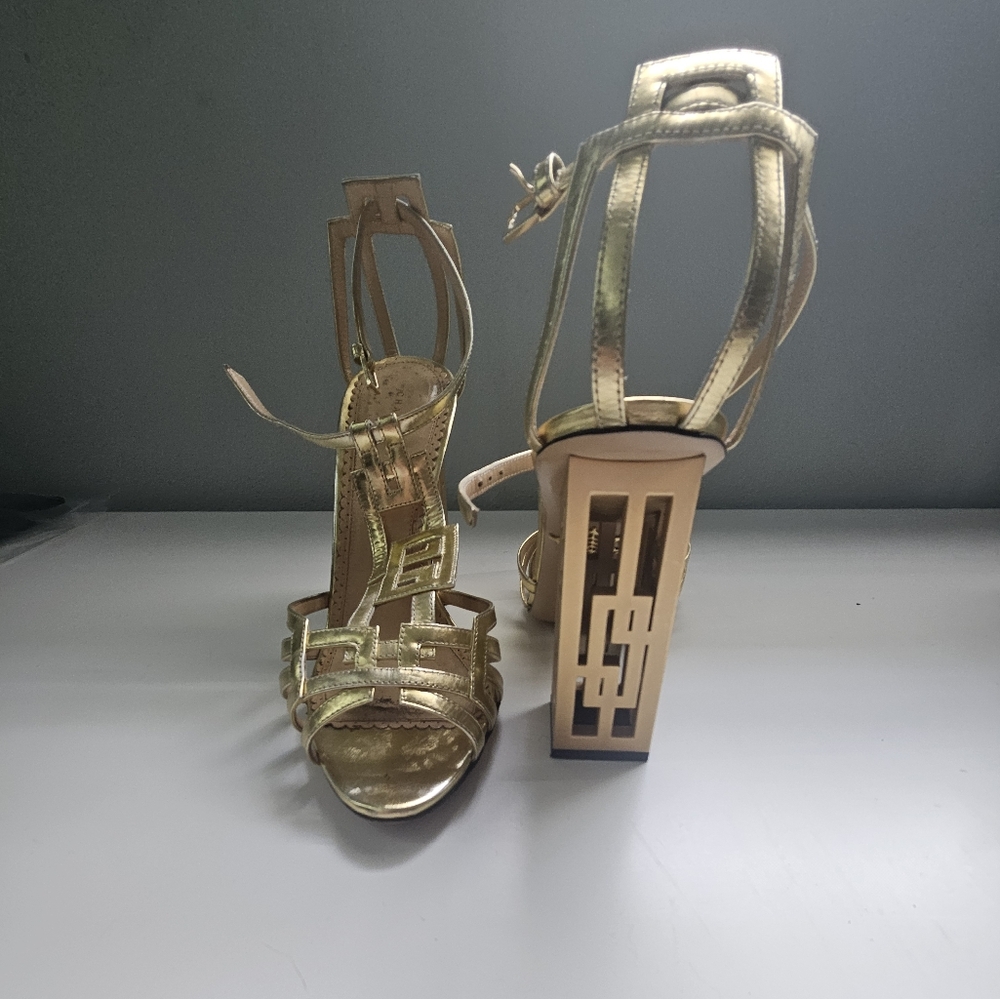 Charlotte Olympia Gold Block Heels
